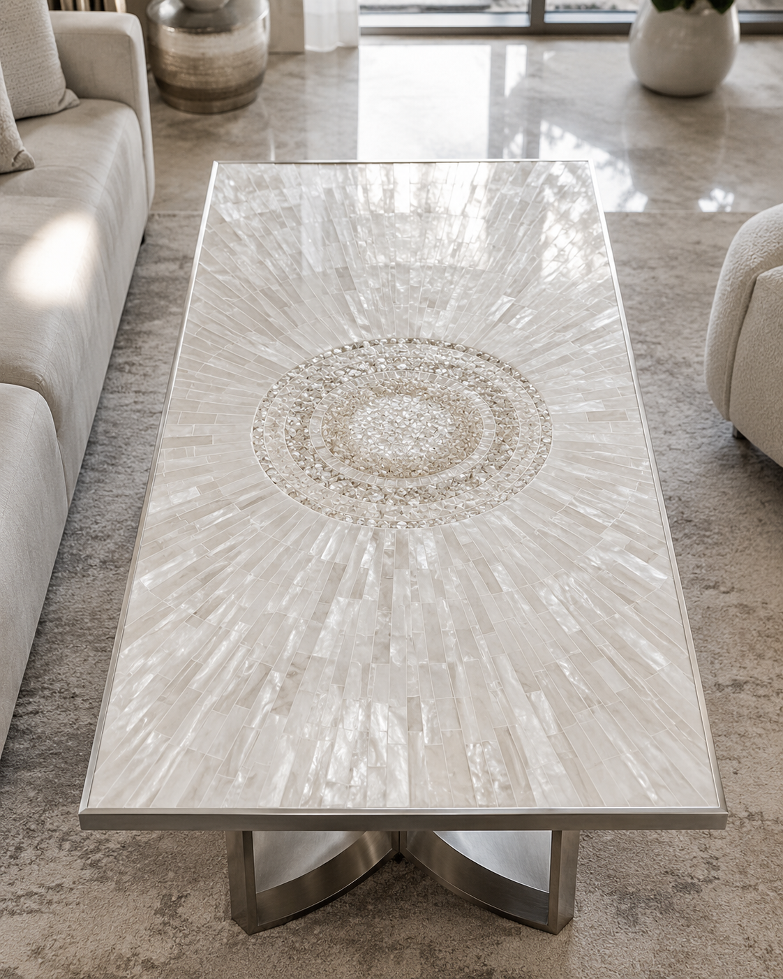 Selenite Mandala Dining Table